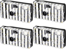 4 Pack Disposable Camera One Time Camera With Flash Wedding Camera Black And - £60.18 GBP