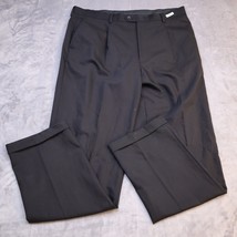 Perry Ellis Portfolio Pants Mens 40W Black Chino Casual Preppy Wool Pleated - $25.97