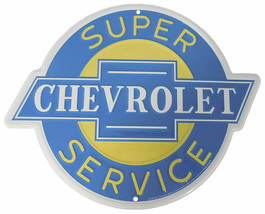 Super Chevrolet Service 14"x13.5" Tin Metal Sign Garage Wall Decor DC85058 - £28.32 GBP