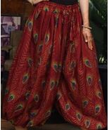 BURGUNDY TRIBAL GYPSY PEACOCK BOHEMIAN DELUXE ATS REN PANTALOONS  - $1,447.45 MXN