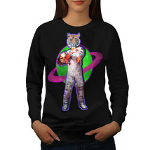 Wellcoda Tiger Cosmos Galaxy Womens Sweatshirt, Wild Casual Pullover Jumper - £23.16 GBP+