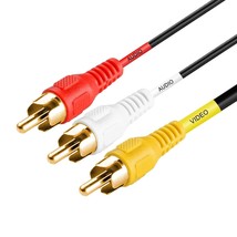 Cmple - 3-RCA Composite Video Audio A/V AV Cable Gold - 3 ft - £10.16 GBP