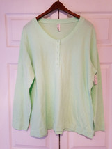 Adonna Womens Plus Size 2X Serene Green Alfani Intimates Henley Pajama T... - £15.75 GBP