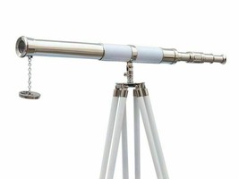 Nautical Brass Telescope with Floor Standing Tripod Spyglass Home/Office... - £168.72 GBP