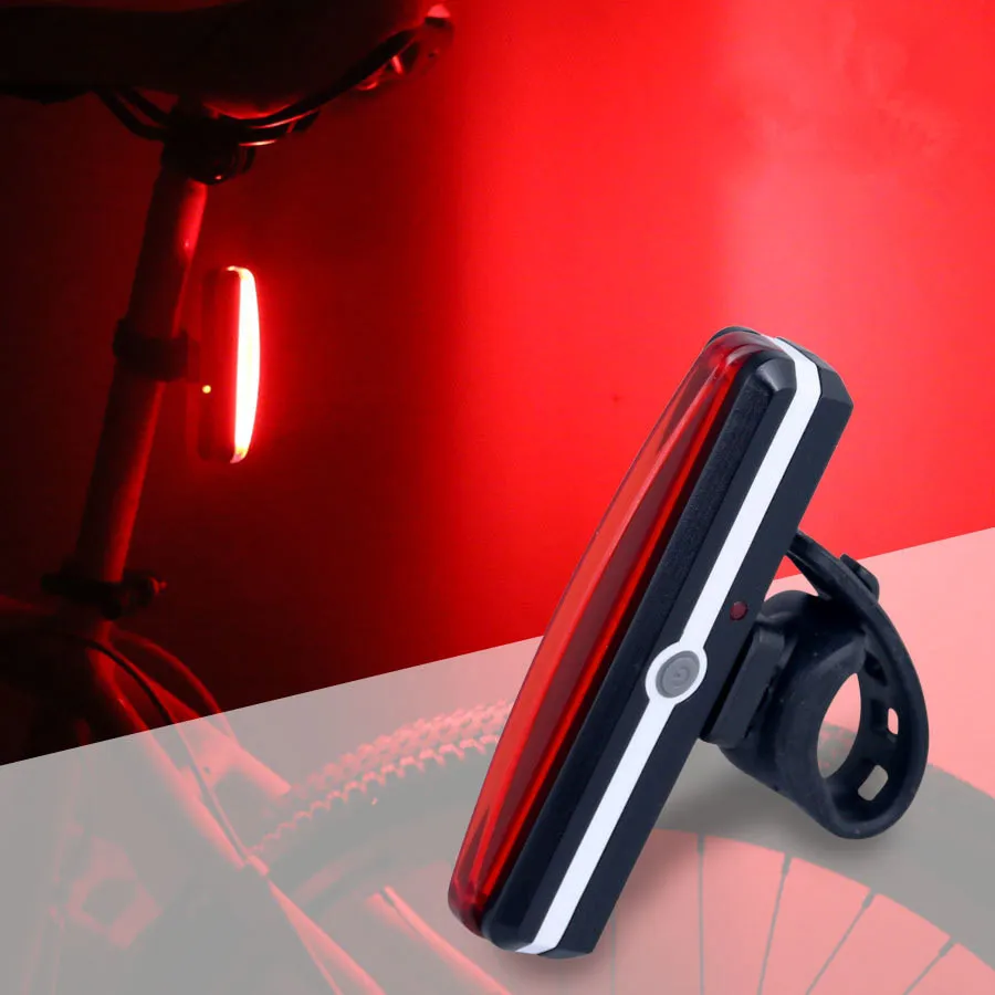 Bike Rear Led Light Usb Red White Bicycle Tail Light Rechargeable Waterp... - £10.10 GBP