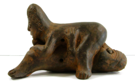 Pre-Columbian Ceramic Whistle Artifact of Man and Woman in Sexual Position - $14,577.13 MXN
