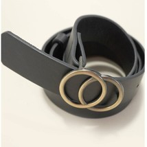 Double O Buckle Vegan Leather Belt Black - $17.82