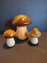 Drip Glaze Pottery 3pc Set of Mushrooms By Grasslands Road Pottery  - £22.52 GBP