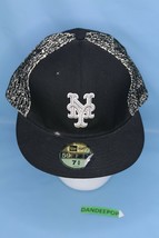 New York Mets  59Fifty Baseball Black And White Logo Hat 7 5/8 New Era Fitted - £39.56 GBP