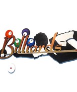 Billiards wood wall art, take the shot sports bar billiards wall sculptu... - $507.09 CAD