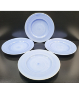 (4) Bella Ceramica Blue Swirls Dinner Plates Set White Ceramic Table Dis... - £47.23 GBP