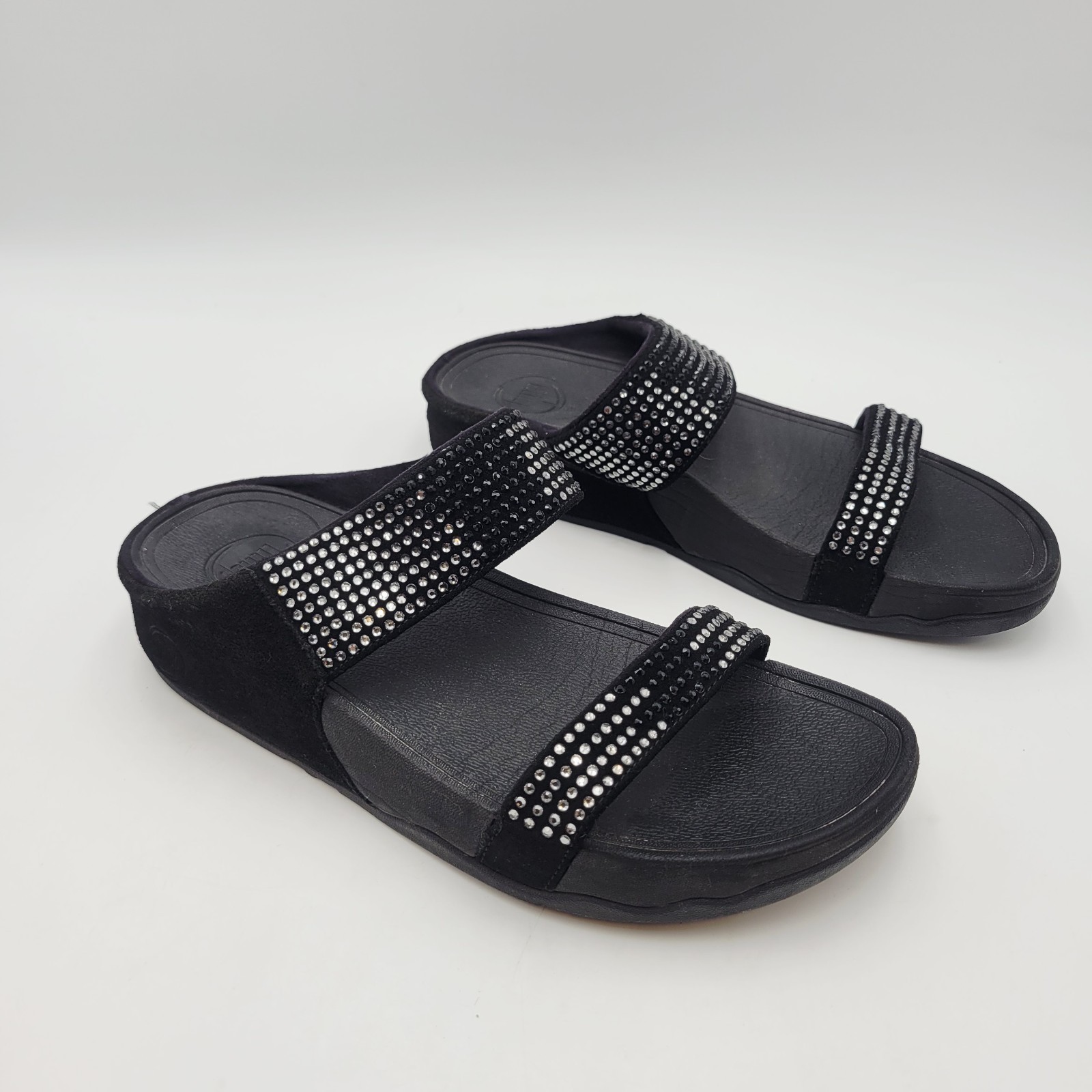 FitFlop Flare Strobe Rhinestone Sandals Black Sz US 9  Item image 2