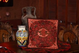 Handcrafted Guatemalan Terracotta Embroidered Pillow Cover - Artisan-Made Home - $1,423.03 MXN