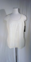 NWT! LAUREN Ralph Lauren Sequin Tank Top Blouse in Pearl Ivory $159, Sz 8 - $39.59