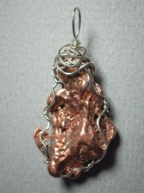 Copper Nugget Pendant Wire Wrapped .925 Sterling Silver by Jemel  - £37.75 GBP