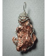 Copper Nugget Pendant Wire Wrapped .925 Sterling Silver by Jemel  - £37.56 GBP