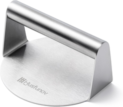 Stainless Steel Burger Press, 5.5 Inch round Smasher,Non-Stick Smooth Ha... - $15.17 CAD