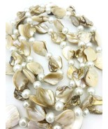 Mother of Pearl Infinite Strand Necklace Earrings Set - $21.78
