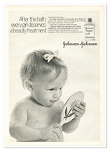 Johnson&#39;s Baby Oil J&amp;J Girl After the Bath Vintage 1968 Full-Page Magazi... - $9.70