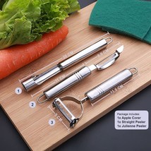 Trio Peelers, Slicers, and Corer Set for Effortless Vegetable and Fruit - £15.22 GBP