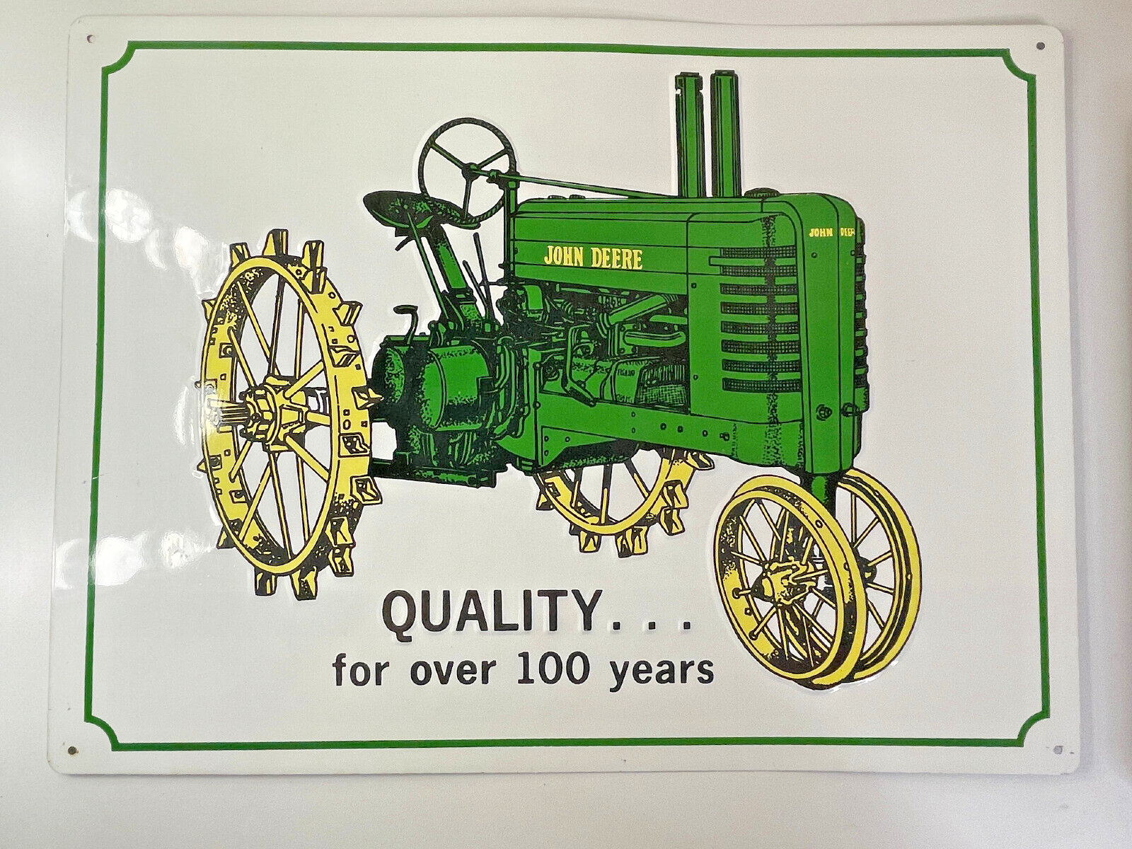 Primary image for John Deere QUALITY. . . for over 100 years Metal Sign 
