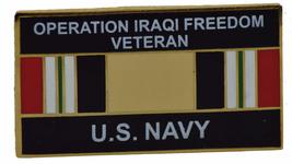 US NAVY OPERATION IRAQI FREEDOM VETERAN W/RIBBON PIN OR HAT PIN - VETERA... - $5.58