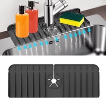 Kitchen Sink Splash Guard - Black - Medium  (17.71&quot; x 5.7&quot;) - £7.90 GBP