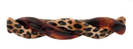 Caravan Braid Twisted Barrette In A Tortoise Shell and Leopard Painted D... - £11.72 GBP