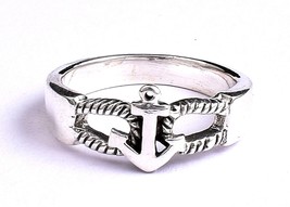 925 Sterling Silver Navy Anchor Ring Solid Silver Women Casual Wear Ring Gift - £46.77 GBP+