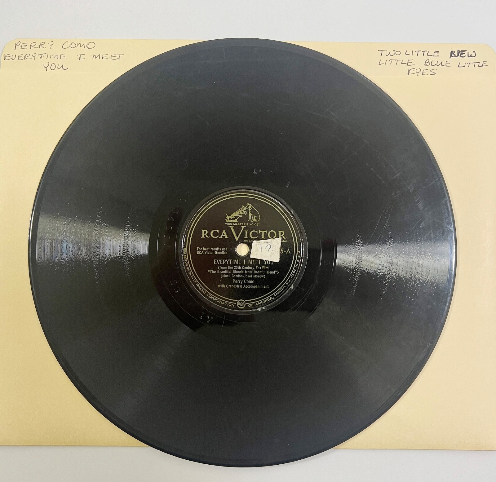 PERRY COMO  - EVERYTIME I MEET YOU ~  78 RPM #20-3455 - $14.84