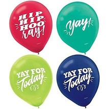 Signs of The Times Yay Latex Balloon Bouquet Birthday Party Decor 6 Printed Pcs - £2.60 GBP