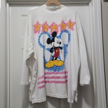 VTG Disney Unlimited Mickey Mouse Puffy Paint Stars Long Sleeve Shirt Womens 4X - £36.98 GBP
