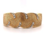 14k Gold and Genuine Natural Diamond Hinged Italian Cuff Bracelet (#J5734) - $2,790.81