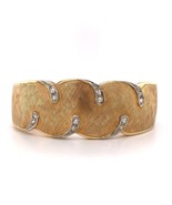 14k Gold and Genuine Natural Diamond Hinged Italian Cuff Bracelet (#J5734) - £2,228.06 GBP