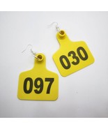 Handmade LARGE COW TAG EARRINGS cool FARM real tags FARMING dairy FUN qu... - €10,76 EUR
