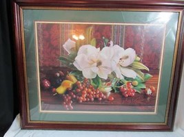 Mary Kay Krell Magnolia Still Print Matted in Cherry Frame 33 x 23&quot; - £20.82 GBP