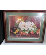 Mary Kay Krell Magnolia Still Print Matted in Cherry Frame 33 x 23&quot; - £21.25 GBP