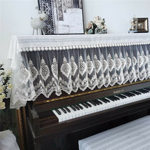 2in1 Piano Anti-Dust Cover Dust Lace Fabric Upright Vertical Dust-Proof ... - £36.02 GBP+