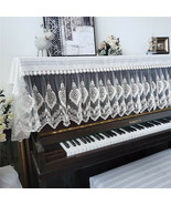 2in1 Piano Anti-Dust Cover Dust Lace Fabric Upright Vertical Dust-Proof ... - £36.61 GBP+