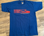 Vtg 90s Lubbock Christian University T Shirt Large Blue College LCU Made... - £19.01 GBP