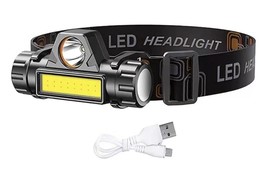 1pc Headlamp Glow In The Dark Rechargeable Head Mounted With Electric Handle - £7.58 GBP