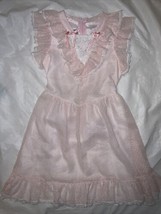 Vtg Girls Robyn Sue Pink  Lace Dress Sz 8 Made In USA - $39.59