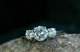 Round Cut 2.80Ct Simulated Diamond 925 Sterling Silver Engagement Ring Size 7.5 - $138.95