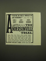 1960 The Andersonville Trial Plays Ad - You&#39;re in for a whale of an evening! - £11.79 GBP