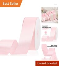 Luxurious Light Pink Satin Ribbon, 1.5 In x 50 Yards - Craft and Party E... - $19.75