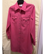 Cowgirl Justice Womens Size Small Duster Jacket Rodeo Pink Snap Button Up - £15.18 GBP