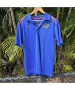 Florida Gators Polo Shirt Mens Medium Nike Dri Fit Logo Blue Stretch Per... - $22.76