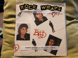 Vtg 1988 Michael Jackson &quot;Bad&quot; Wrapping Paper,  Rock Wraps,King Of Pop,Jackson 5 - £19.14 GBP