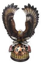 Patriotic Eagle With Open Wings On 2 Pistols Western Star and Bullets Fi... - $32.99