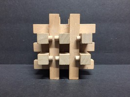 3D Wooden Puzzle Lock Cube IQ Brain Teaser Puzzle Block Game - £7.50 GBP